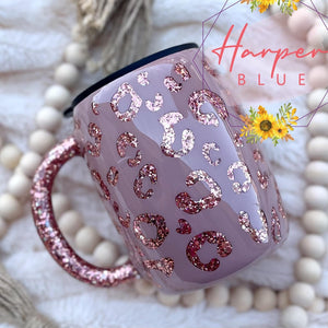 Rose Gold Leopard tumbler